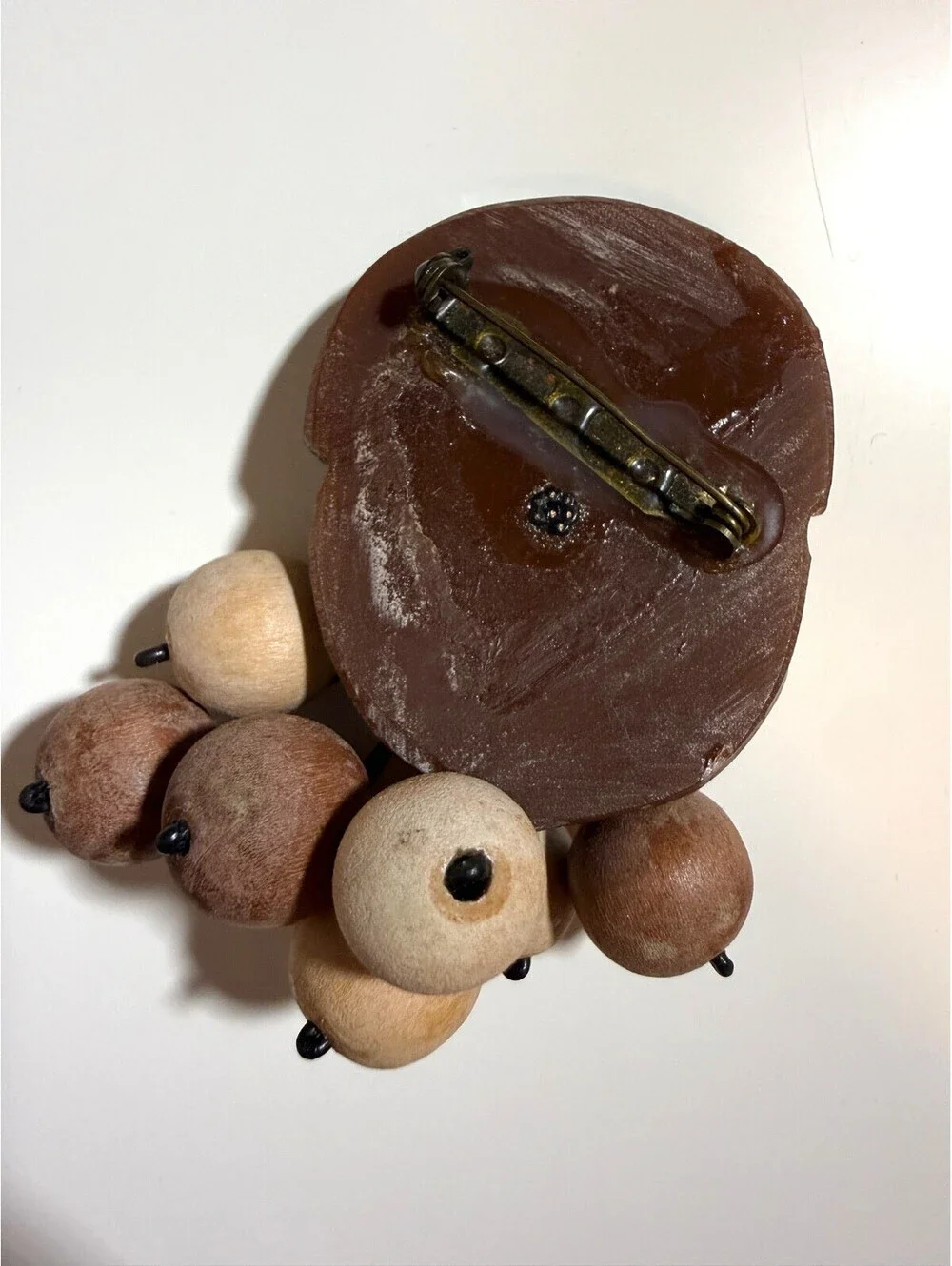 Acorn Brooch - Luxulite Retro Fakelite Reproduction Bakelite Wood 1940s Autumn